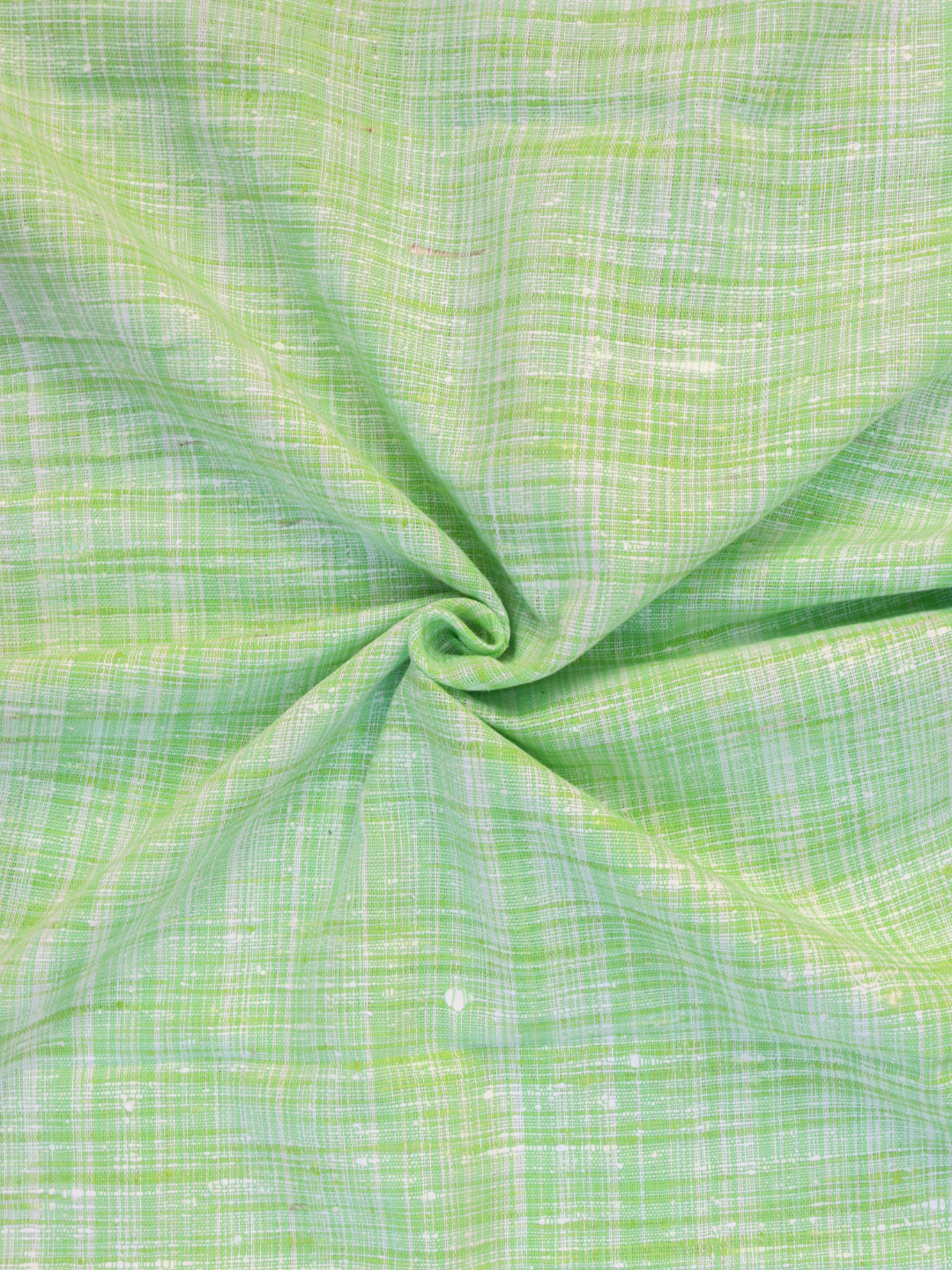 Pure Khadi Fabric - Green Self Pattern (Handwoven Cotton)