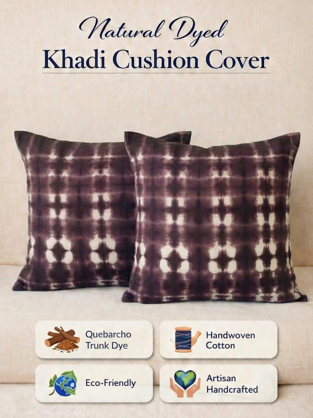 MOOL Khadi Quebracho Tie-Dye Cushion
