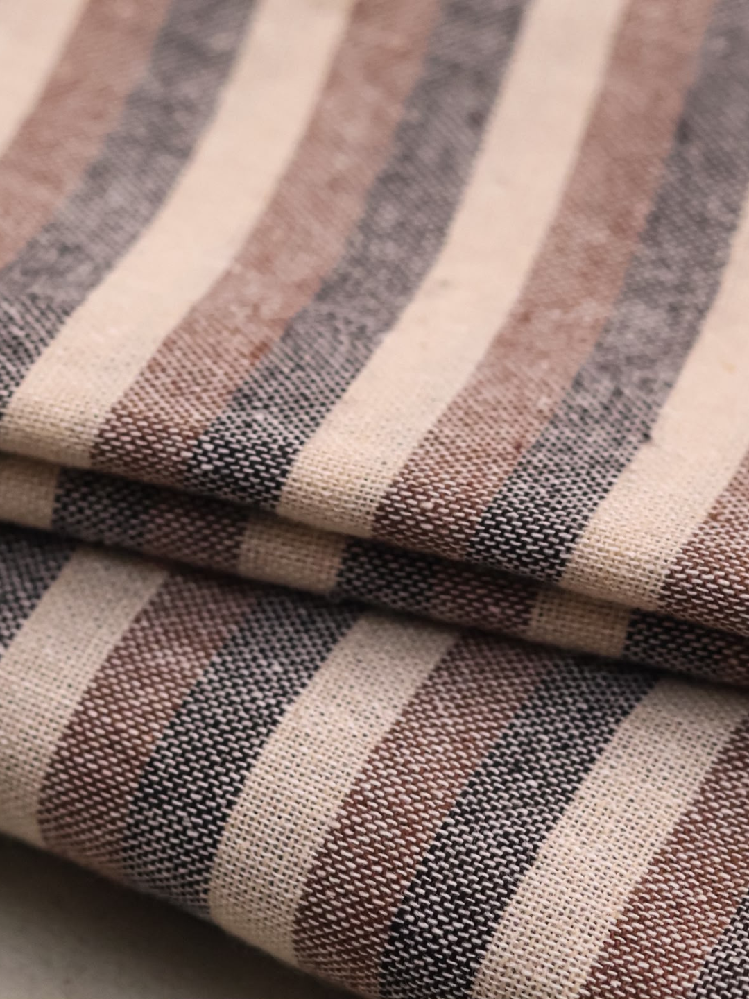 Handloom Khadi Stripe Fabric – Pure Cotton