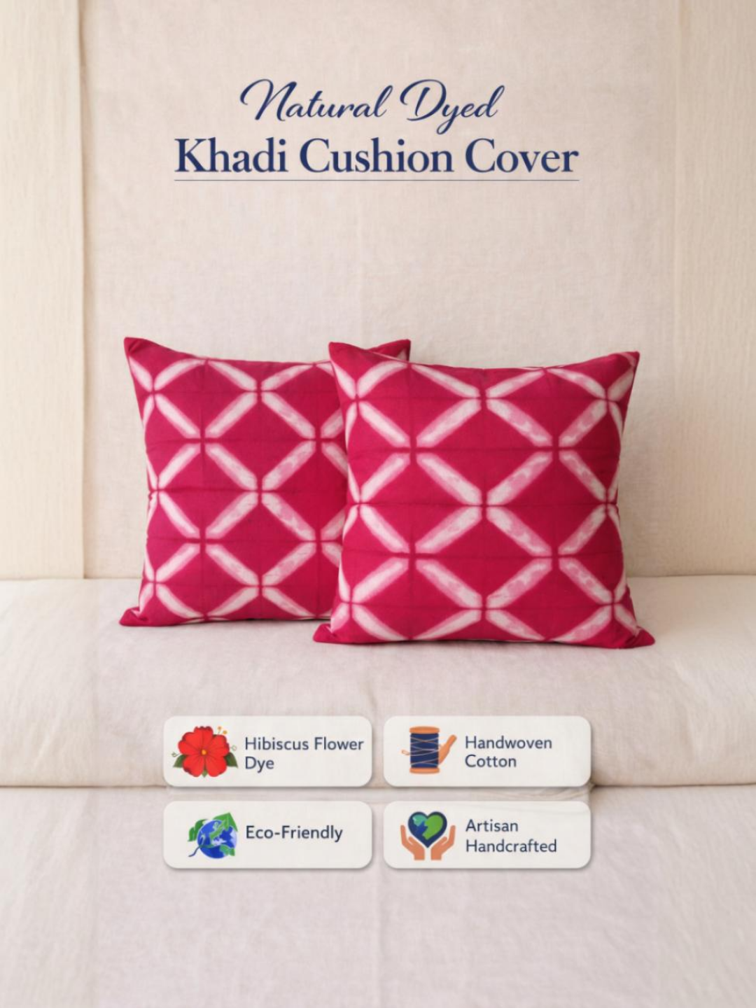 MOOL Khadi Cushion Hibiscus Tie-Dye Cover