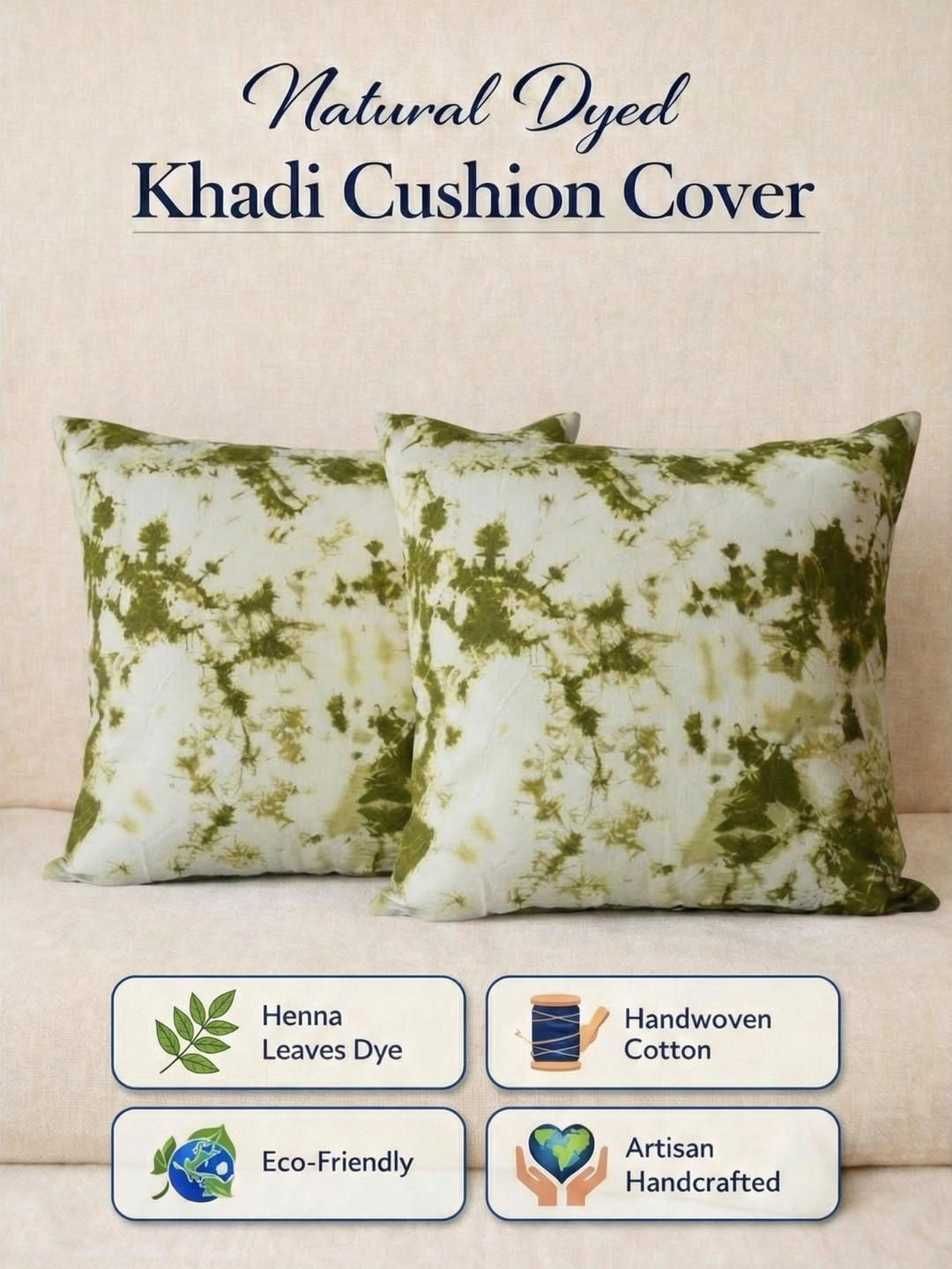 MOOL HENNA Hand-Dyed Khadi Cushion