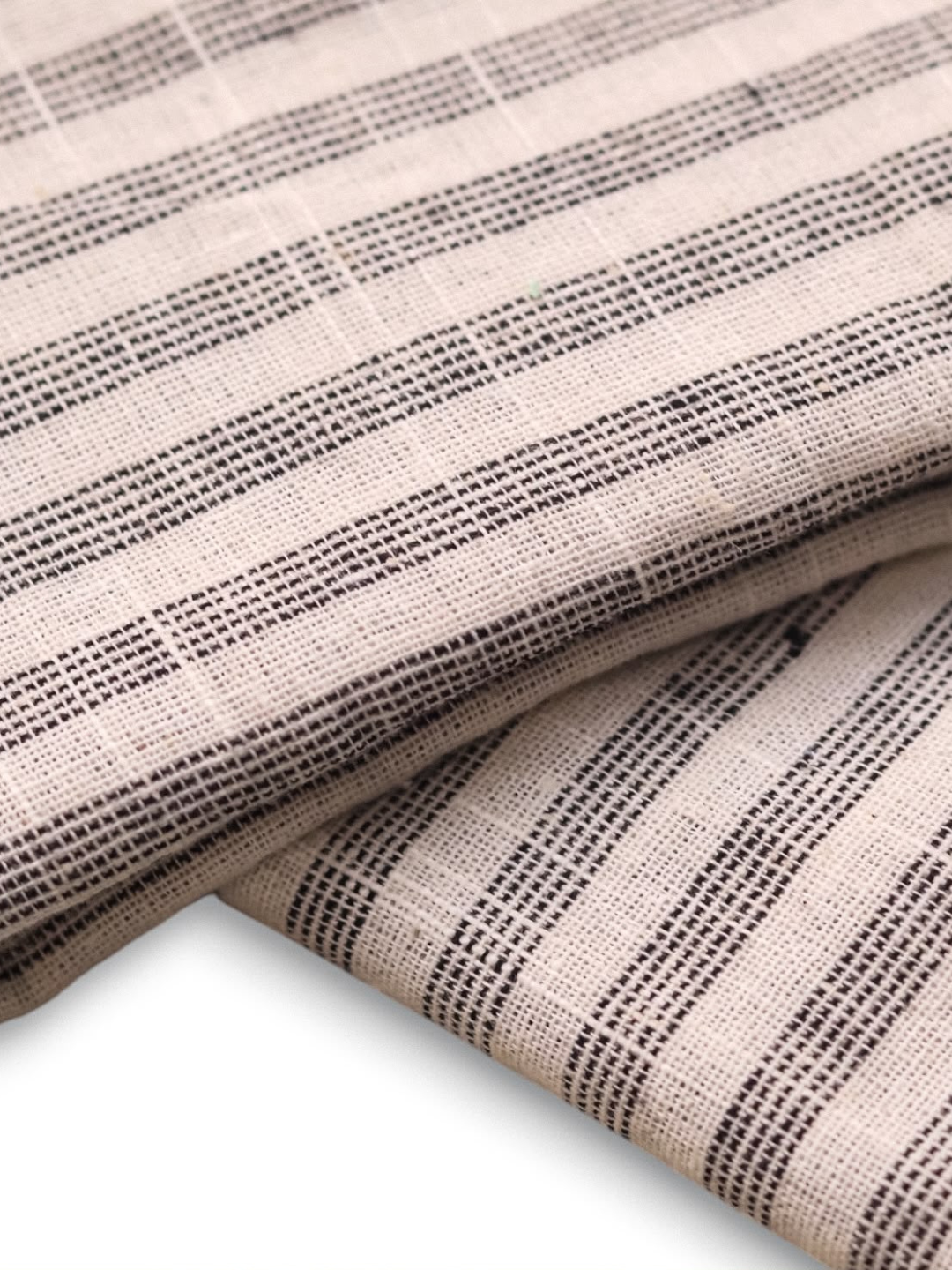 Textured Khadi Cotton Stripe Fabric