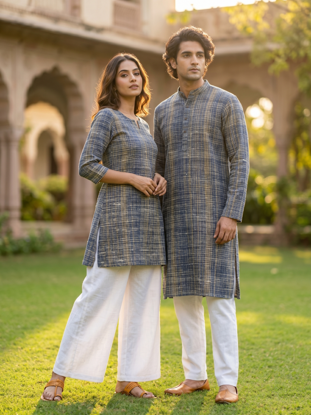 Khadi Kurta Fabric Combo Set - 5.5M