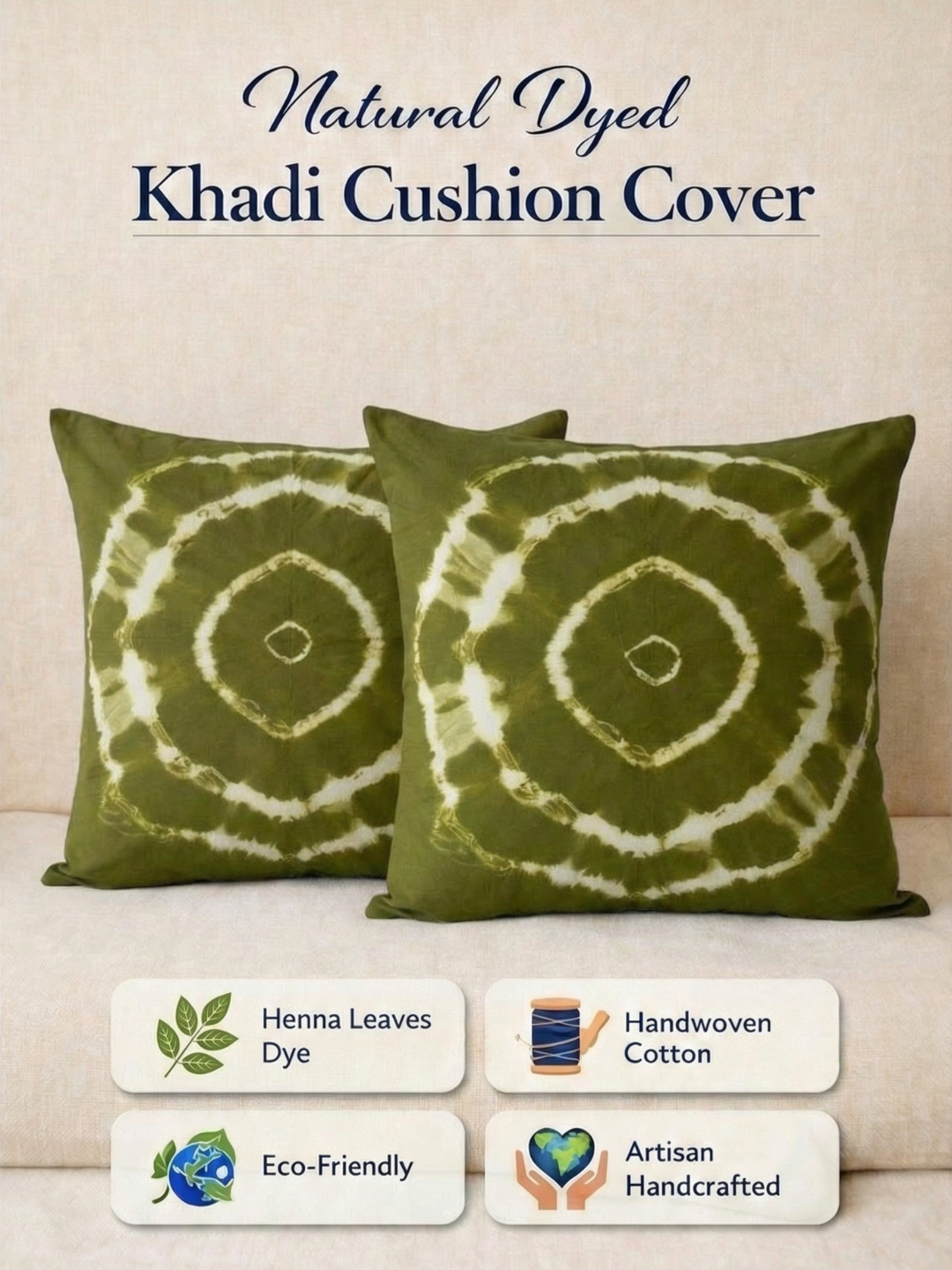MOOL Tie-Dye Khadi Cushion Cover Heena