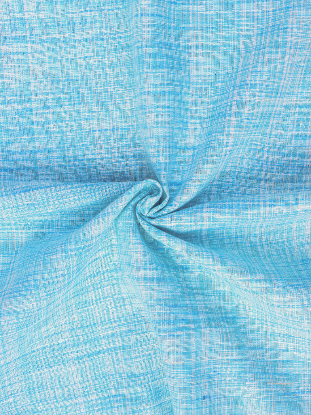Sky Blue Traditional Cotton Khadi Fabric -  Handwoven Comfort