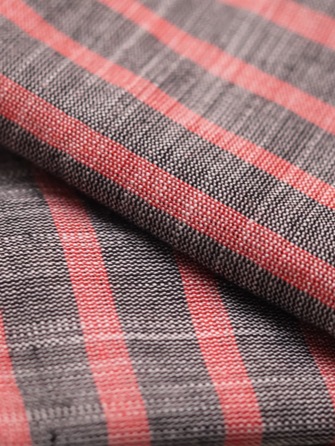 Natural Handloom Khadi Stripe Fabric