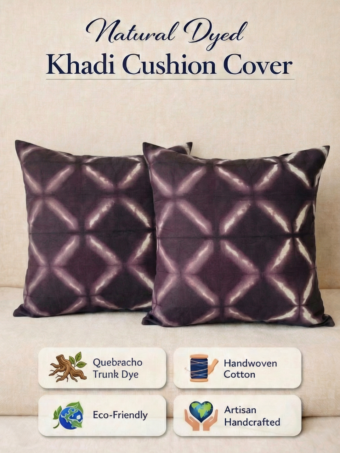 MOOL Khadi Cushion Quebracho Tie-Dye