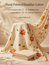 Khaddar Premium Hand Painted 3 Pcs Unstitched Suit Set - Beige Floral Vine
