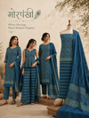 Teal Blue Batik Geometric Motif | 3-Piece Unstitched Suit Set