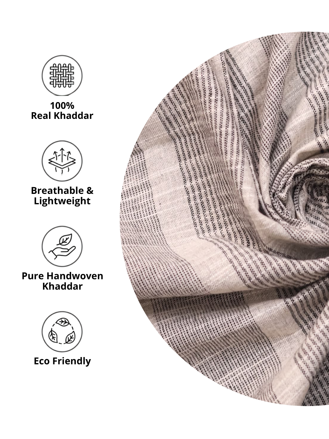 Heritage Khadi Stripe Handloom Fabric
