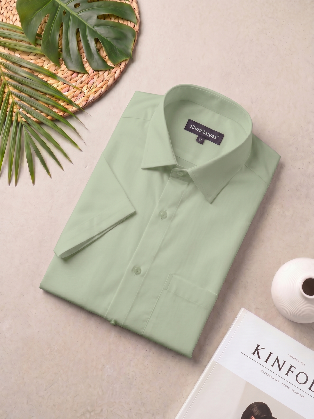 Khadi Olive Half Sleeve Casual Cotton Shirt