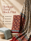 Rust Red Floral Block Print | 3-Piece Unstitched Suit Set