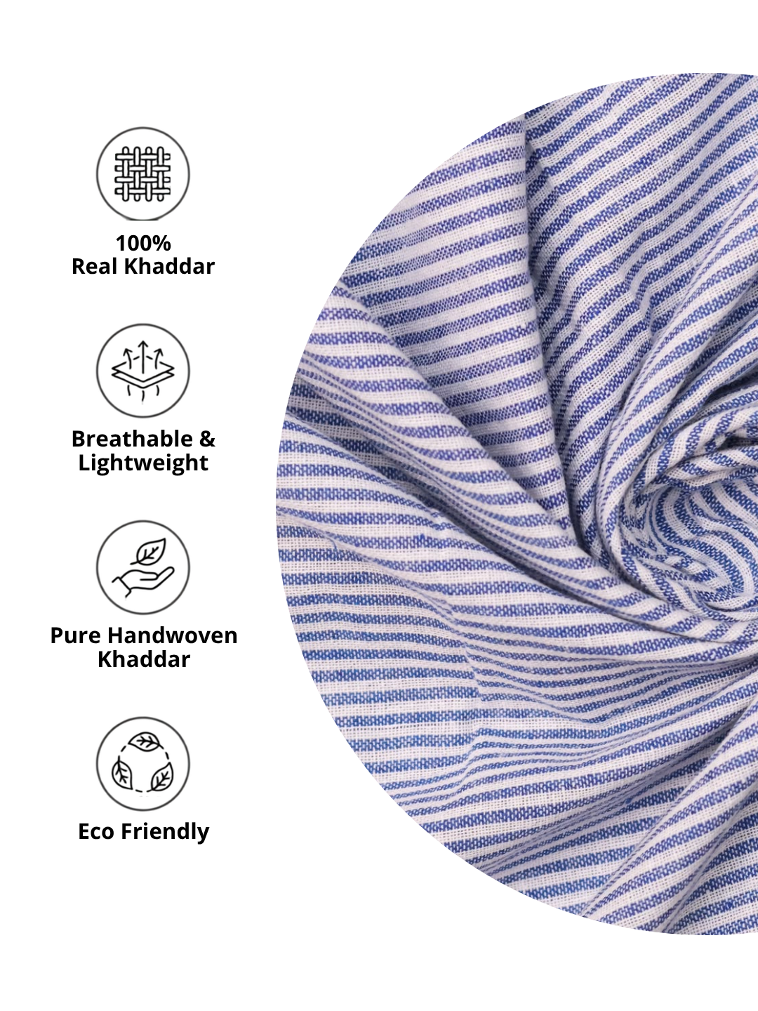 Premium Khadi Stripe Cotton Fabric