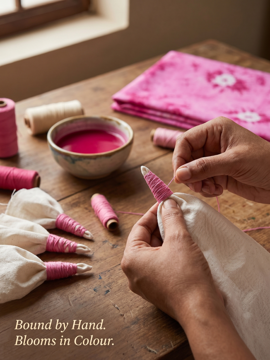 Pink Tie-Dye Shibori Print | 3-Piece Unstitched Suit Set