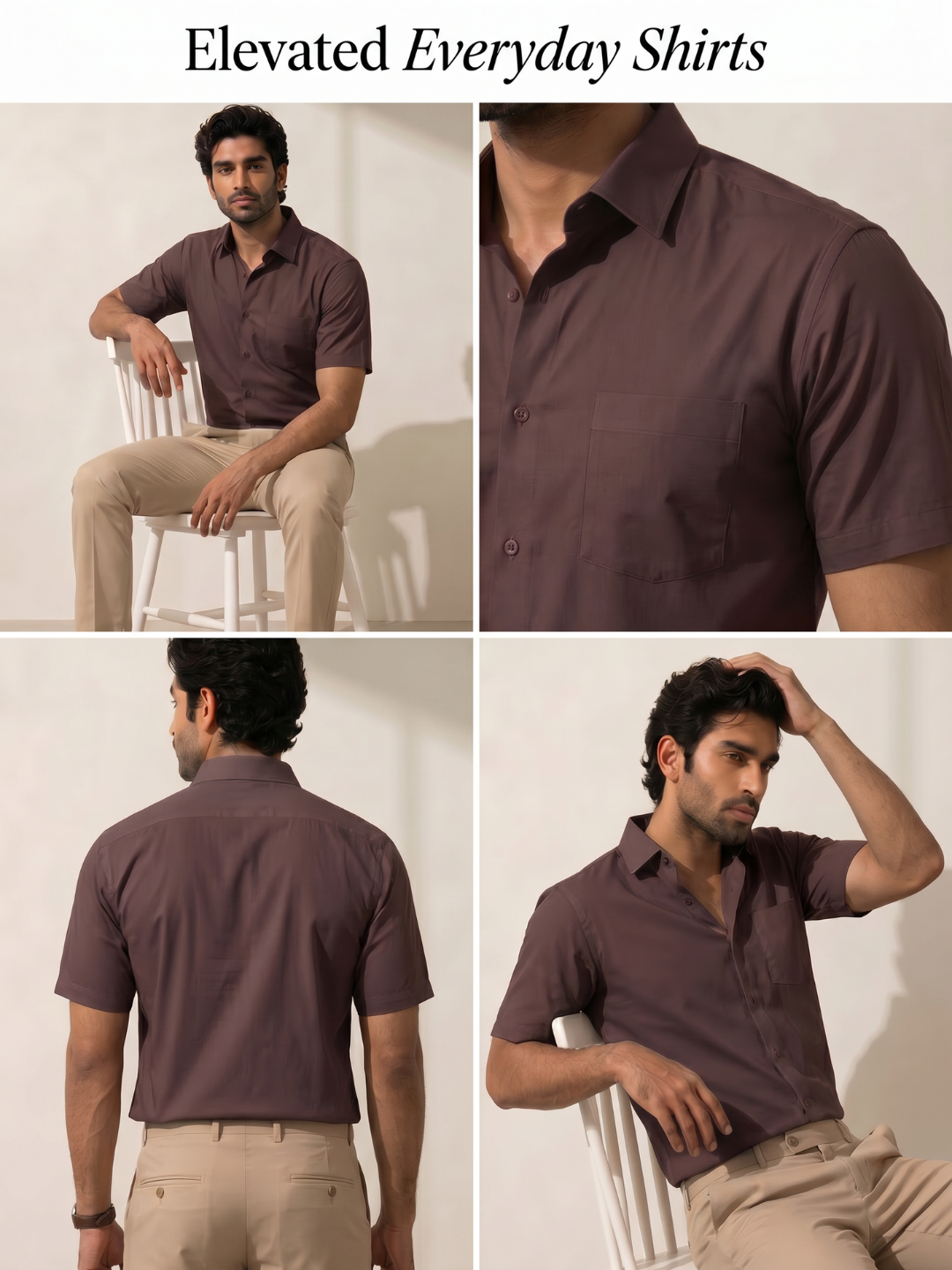 Khadi Brown Half Sleeve Casual Cotton Shirt