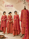 Red Batik Sunburst Print | 3-Piece Unstitched Suit Set