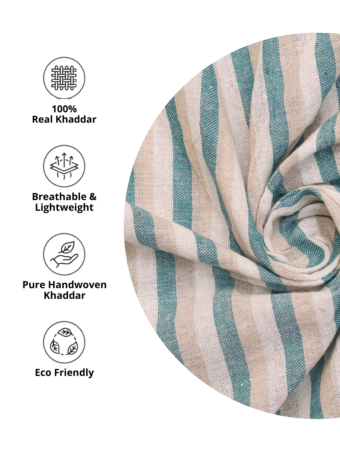 Classic Striped Khadi Cotton Fabric
