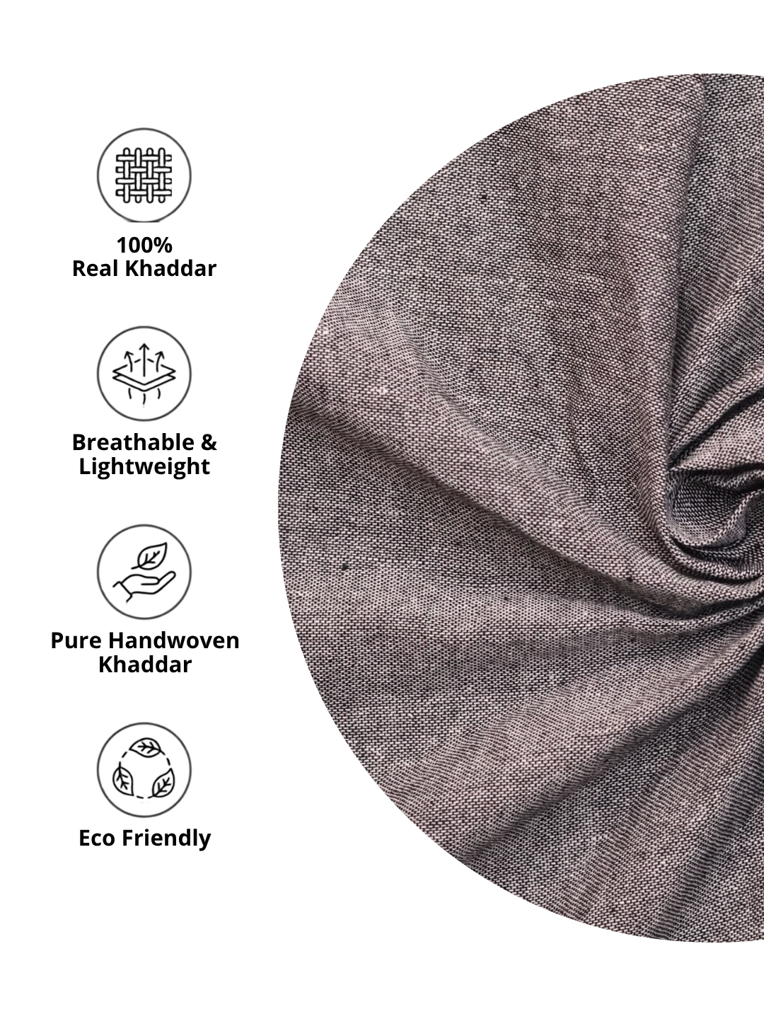 Plain Khadi Cotton Fabric – 100% Cotton