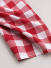 Red & White Buffalo Check Handwoven Khadi Cotton Fabric