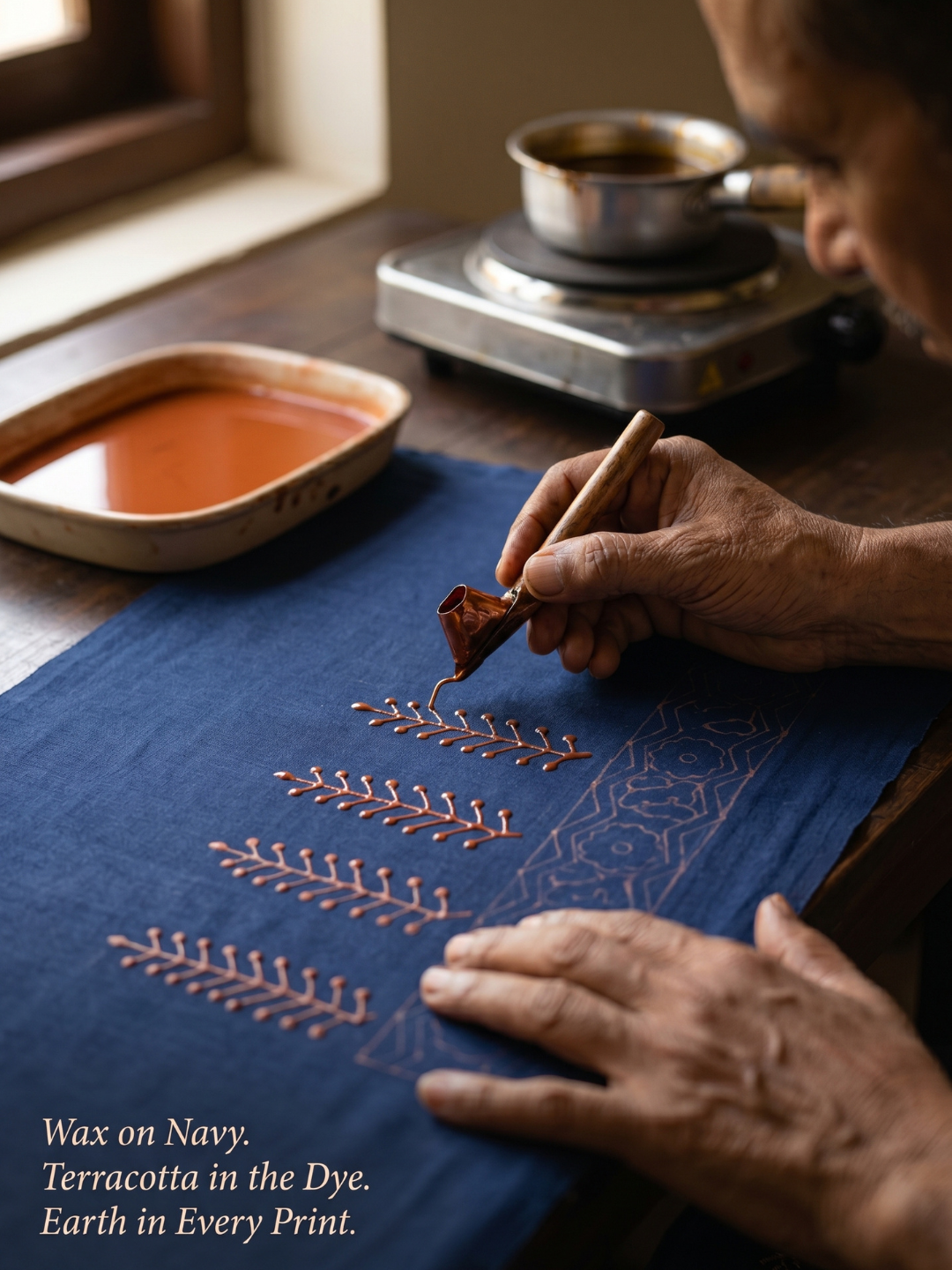 Indigo Batik Tribal Motif | 3-Piece Unstitched Suit Set