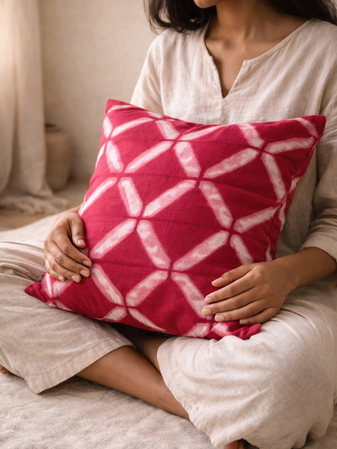 MOOL Khadi Cushion Hibiscus Tie-Dye Cover