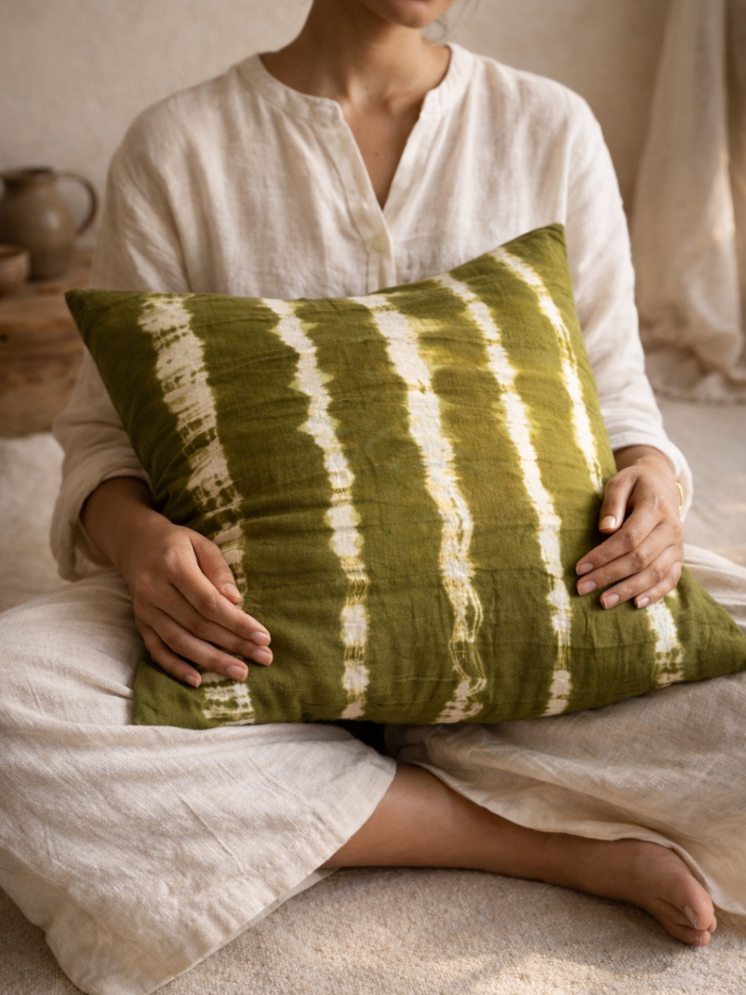 MOOL HENNA Tie-Dye Khadi Cushion Cover