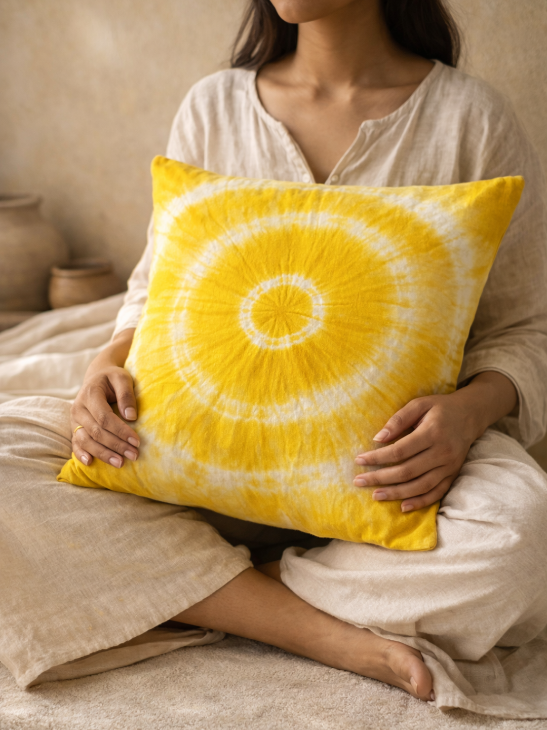 MOOL Tie-Dye Khadi Cushion Marigold Cover