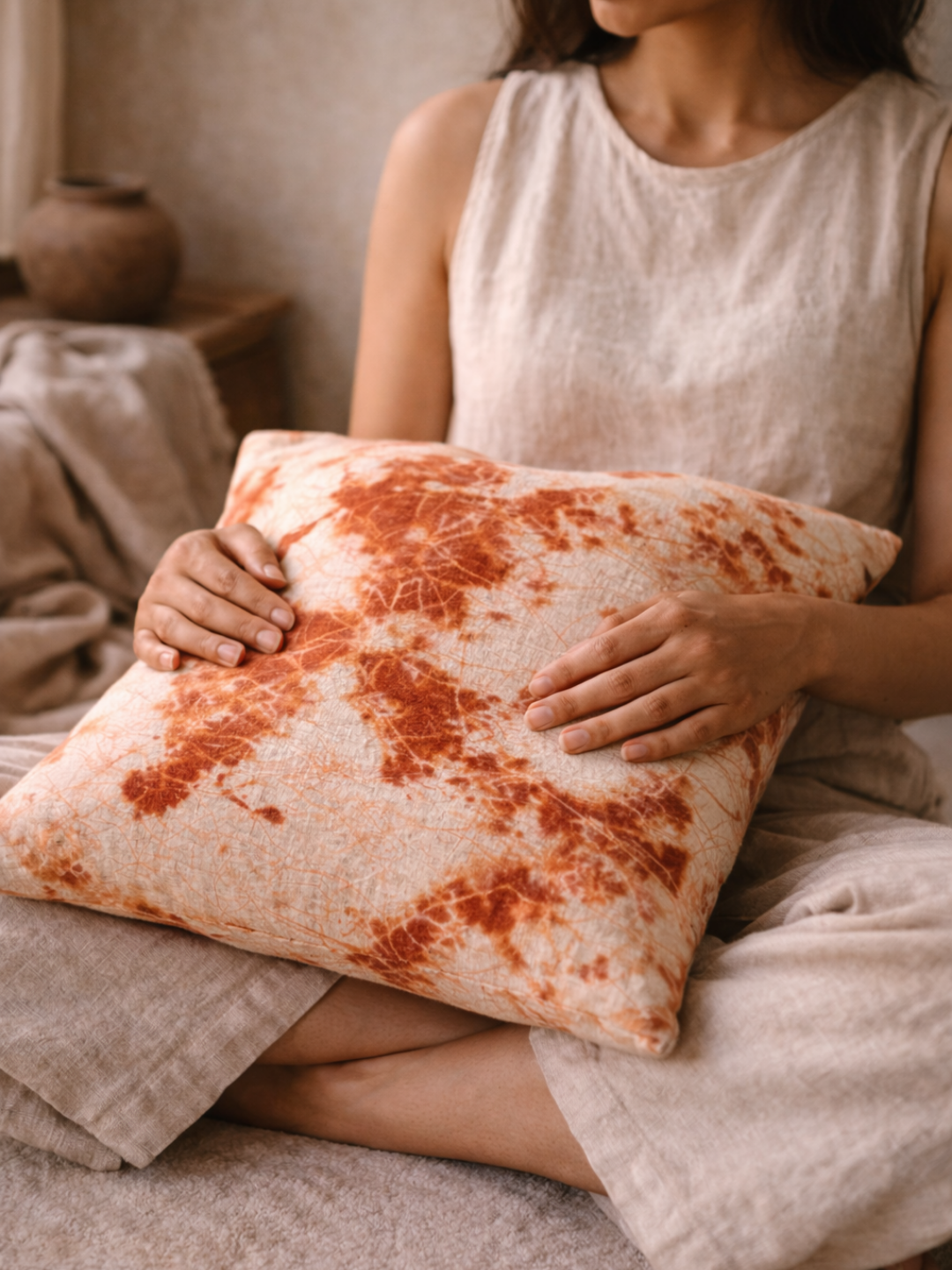 MOOL Manjistha Hand-Dyed Khadi Cushion Cover