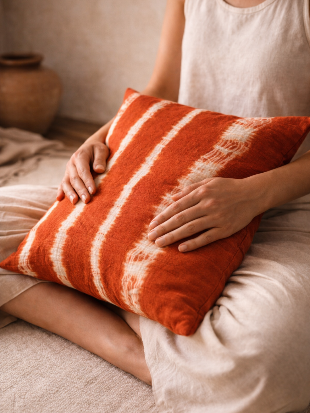 MOOL Manjistha Tie-Dye Khadi Cushion Cover