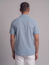 Khadi Pigeon Blue Cuban Collar Half Sleeve  Shirt