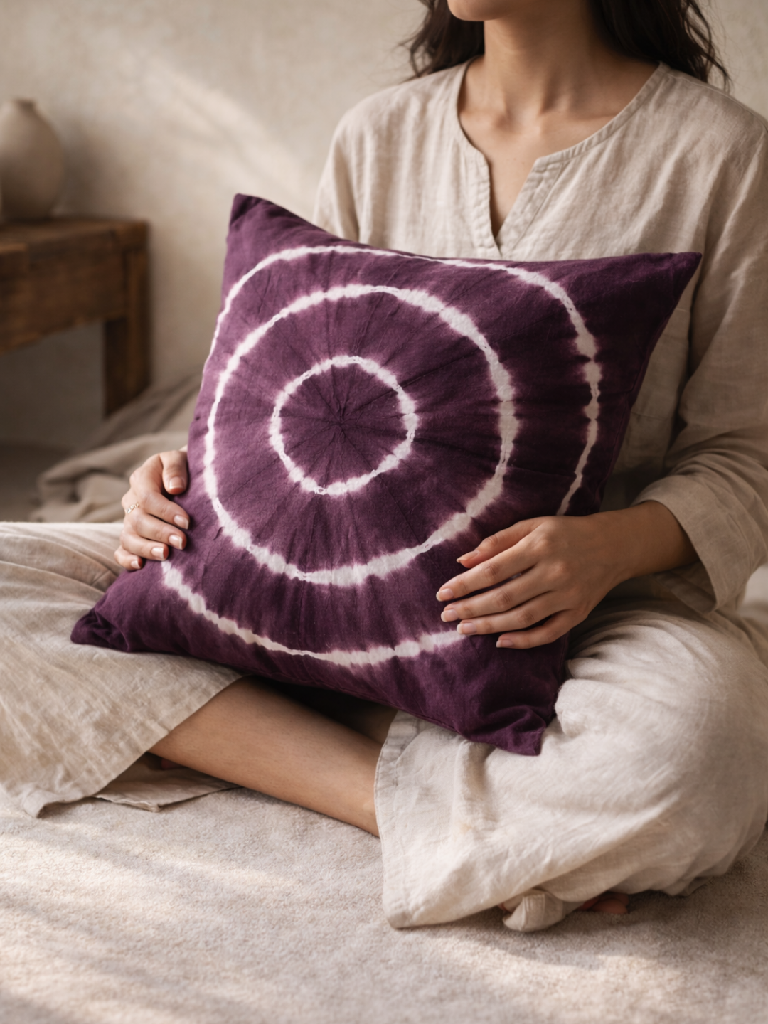 MOOL Tie-Dye Khadi Cushion Cover Quebracho