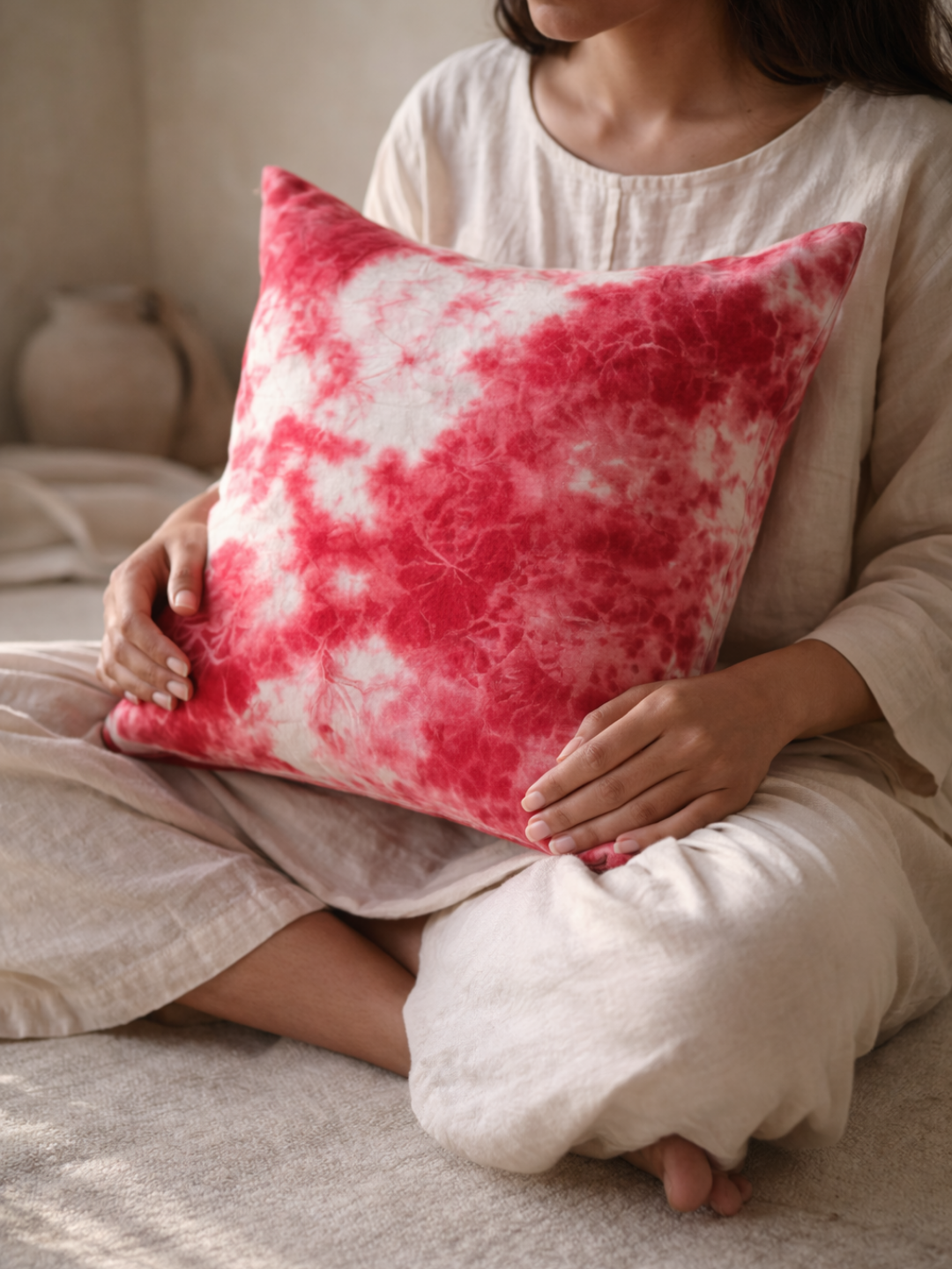 MOOL Hibiscus Hand-Dyed Khadi Cushion Cover