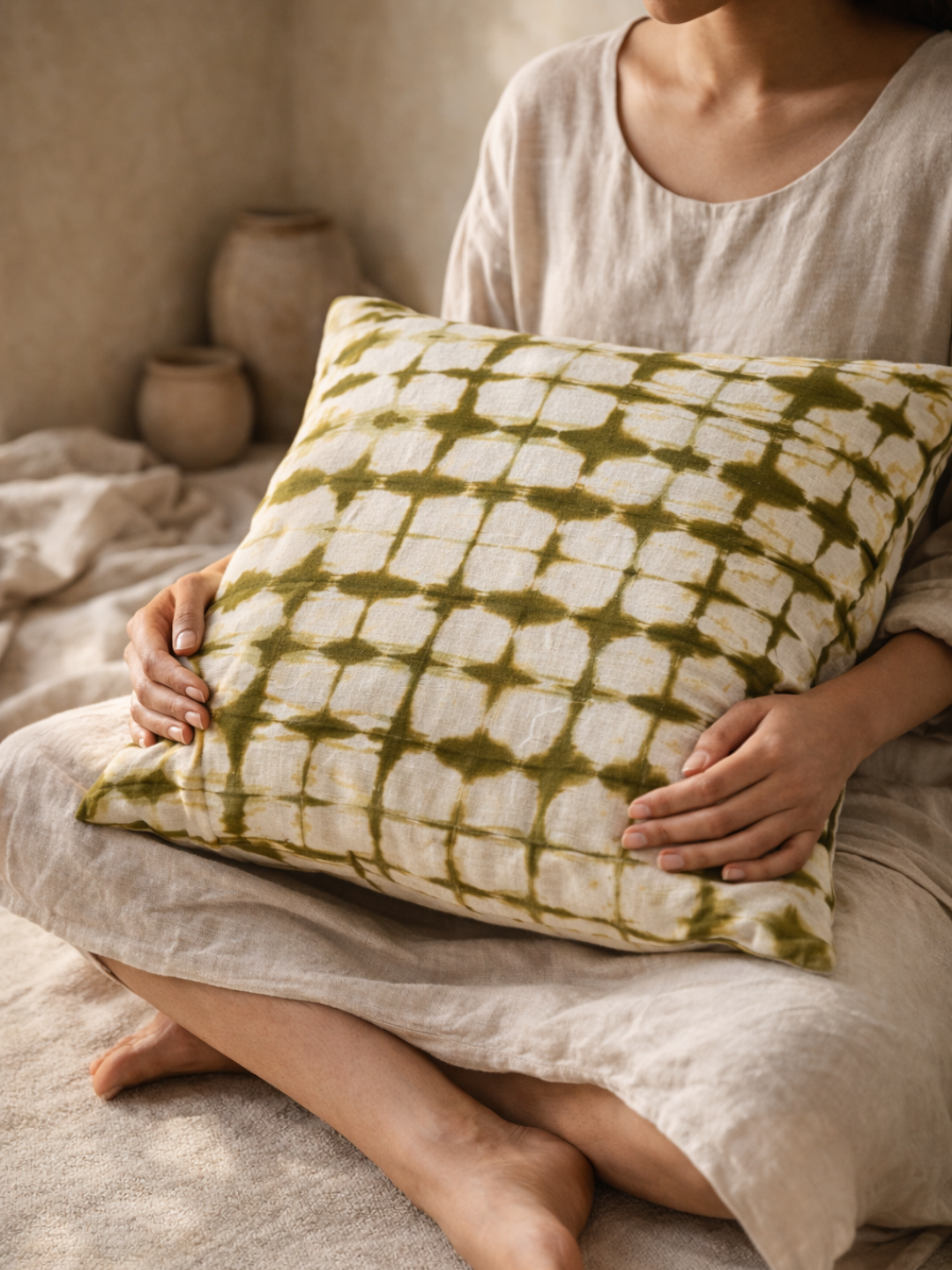 MOOL Khadi HENNA Tie-Dye Cushion Cover