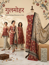 Rust Red Floral Block Print | 3-Piece Unstitched Suit Set