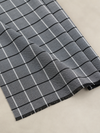 Grey & Black Window Check Khadi Fabric | 100% Cotton