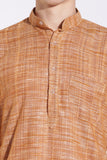 Elegant Brown Khadi Long Kurta