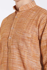 Elegant Brown Khadi Long Kurta