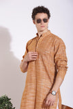 Elegant Brown Khadi Long Kurta