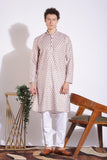 Vintage Ethnic Light Pink Print Cotton Kurta