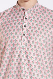 Vintage Ethnic Light Pink Print Cotton Kurta