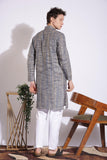 Elegant Blue Khadi Long Kurta