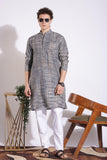 Elegant Blue Khadi Long Kurta