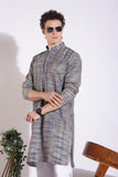 Elegant Blue Khadi Long Kurta