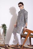 Elegant Blue Khadi Long Kurta