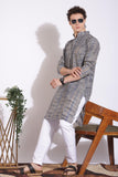 Elegant Blue Khadi Long Kurta