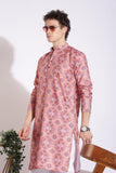 Traditional Attire Pink Print Cotton Kurta