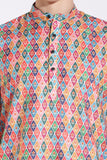 Classic Traditional Multicolor Print Cotton Kurta