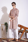 Classic Traditional Multicolor Print Cotton Kurta