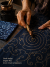 Blue Batik Spiral Print with Ethnic Dupatta 3 Pcs Unstitched Suit Set