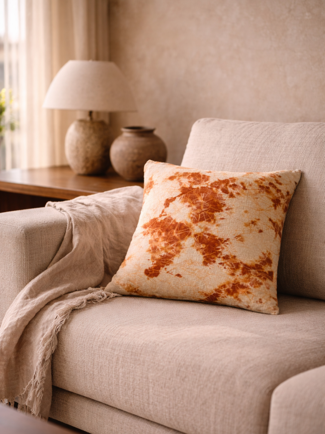 MOOL Manjistha Hand-Dyed Khadi Cushion